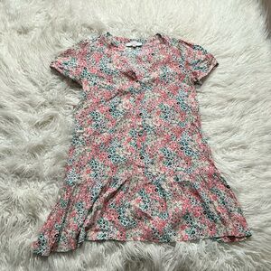 Loft Floral Button‎ Down Shift Dress